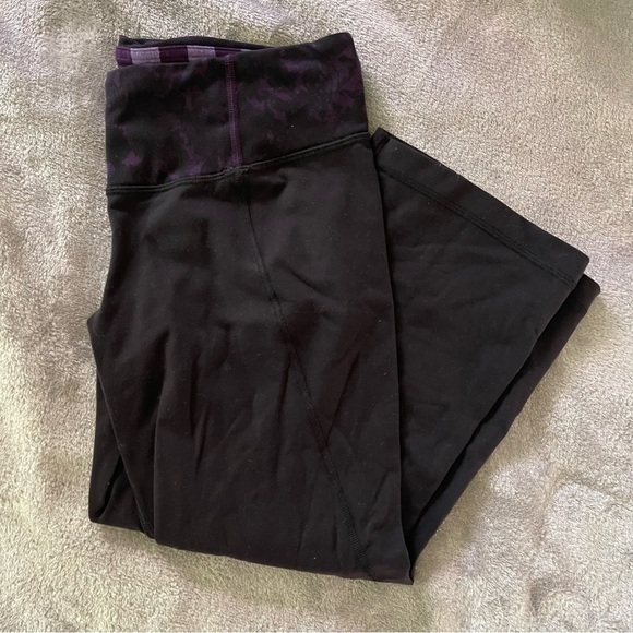lululemon athletica Pants - Lululemon Black and Purple Cropped Capris